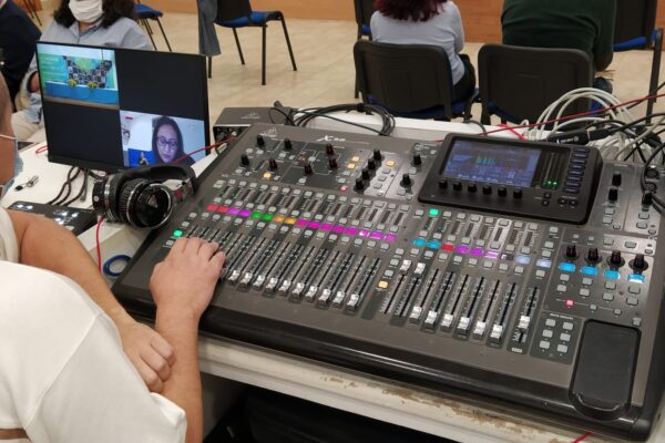 Joni and sound table Joni and sound table